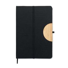Vue Carnet A5 RPET 80 pages lignées - Blama de couleur noir| Krokrodeal