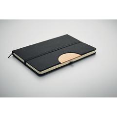 Vue Carnet A5 RPET 80 pages lignées - Blama de couleur noir| Krokrodeal