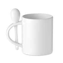 Vue Tasse en céramique 300 ml - Sublim spoon de couleur blanc| Krokrodeal