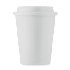 Vue Gobelet double paroi PP 300 ml - Nola de couleur blanc| Krokrodeal
