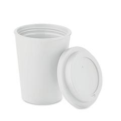 Vue Gobelet double paroi PP 300 ml - Nola de couleur blanc| Krokrodeal