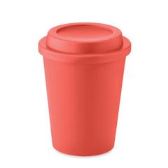 Vue Gobelet double paroi PP 300 ml - Sora de couleur rouge| Krokrodeal