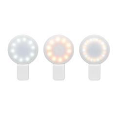 Vue Lampe à selfie LED à pince - Pinny de couleur blanc| Krokrodeal