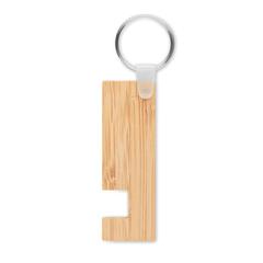 Vue Support et porte-clés en bambou - Gankey de couleur marron| Krokrodeal