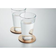 Vue Lot de 6 sous-verres en bambou - Bayin set de couleur marron| Krokrodeal