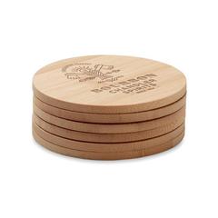 Vue Lot de 6 sous-verres en bambou - Bayin set de couleur marron| Krokrodeal