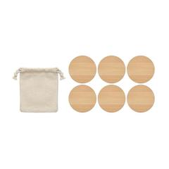 Vue Lot de 6 sous-verres en bambou - Bayin set de couleur marron| Krokrodeal