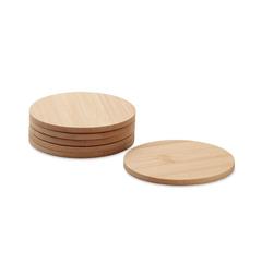 Vue Lot de 6 sous-verres en bambou - Bayin set de couleur marron| Krokrodeal