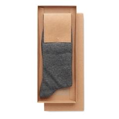 Vue Chaussettes L et boîte cadeau - Tada l de couleur gris| Krokrodeal