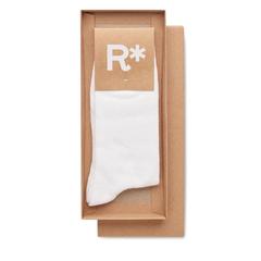 Vue Chaussettes L et boîte cadeau - Tada l de couleur blanc| Krokrodeal
