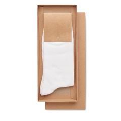Vue Chaussettes L et boîte cadeau - Tada l de couleur blanc| Krokrodeal