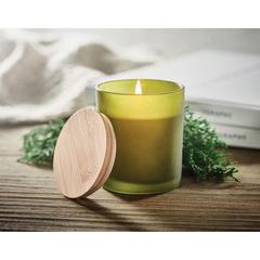 Vue Bougie en cire végétale 120 gr - Keops small de couleur vert| Krokrodeal