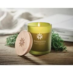 Vue Bougie en cire végétale 120 gr - Keops small de couleur vert| Krokrodeal