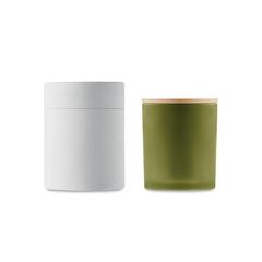 Vue Bougie en cire végétale 120 gr - Keops small de couleur vert| Krokrodeal