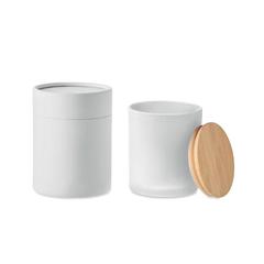 Vue Bougie en cire végétale 120 gr - Keops small de couleur blanc| Krokrodeal