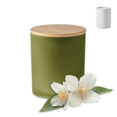 Vue Bougie en cire végétale 200 gr - Keops medium de couleur vert| Krokrodeal