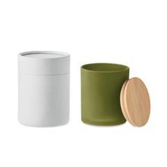 Vue Bougie en cire végétale 200 gr - Keops medium de couleur vert| Krokrodeal