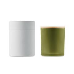 Vue Bougie en cire végétale 200 gr - Keops medium de couleur vert| Krokrodeal