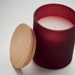 Vue Bougie en cire végétale 200 gr - Keops medium de couleur rouge| Krokrodeal