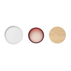 Vue Bougie en cire végétale 200 gr - Keops medium de couleur rouge| Krokrodeal
