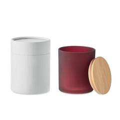 Vue Bougie en cire végétale 200 gr - Keops medium de couleur rouge| Krokrodeal