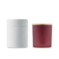 Vue Bougie en cire végétale 200 gr - Keops medium de couleur rouge| Krokrodeal