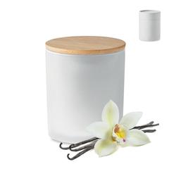 Vue Bougie en cire végétale 200 gr - Keops medium de couleur blanc| Krokrodeal