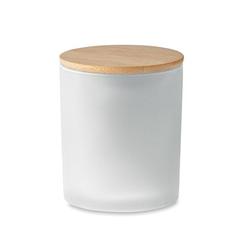 Vue Bougie en cire végétale 200 gr - Keops medium de couleur blanc| Krokrodeal