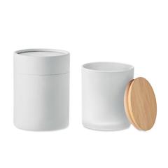 Vue Bougie en cire végétale 200 gr - Keops medium de couleur blanc| Krokrodeal
