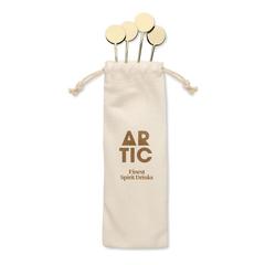 Vue Set de touilleurs en acier inox - Tamango de couleur jaune| Krokrodeal