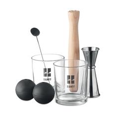 Vue Set de 7 pièces pour cocktail - Night de couleur gris| Krokrodeal
