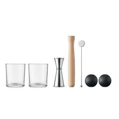 Vue Set de 7 pièces pour cocktail - Night de couleur gris| Krokrodeal
