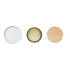 Vue Bougie en cire végétale 280 gr - Keops large de couleur vert| Krokrodeal