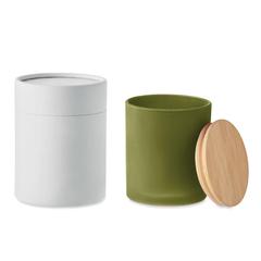 Vue Bougie en cire végétale 280 gr - Keops large de couleur vert| Krokrodeal