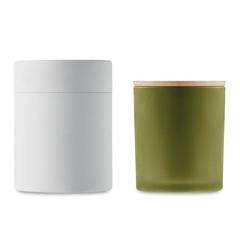 Vue Bougie en cire végétale 280 gr - Keops large de couleur vert| Krokrodeal