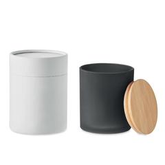 Vue Bougie en cire végétale 280 gr - Keops large de couleur noir| Krokrodeal