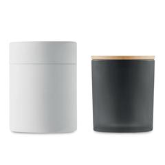 Vue Bougie en cire végétale 280 gr - Keops large de couleur noir| Krokrodeal