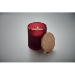 Vue Bougie en cire végétale 280 gr - Keops large de couleur rouge| Krokrodeal