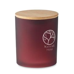 Vue Bougie en cire végétale 280 gr - Keops large de couleur rouge| Krokrodeal