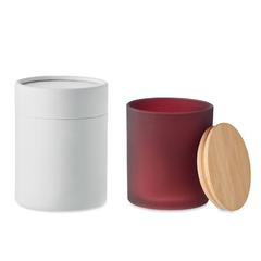 Vue Bougie en cire végétale 280 gr - Keops large de couleur rouge| Krokrodeal