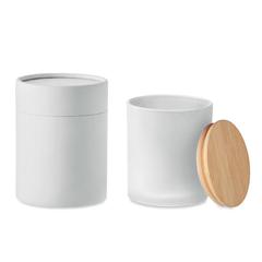 Vue Bougie en cire végétale 280 gr - Keops large de couleur blanc| Krokrodeal