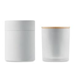Vue Bougie en cire végétale 280 gr - Keops large de couleur blanc| Krokrodeal