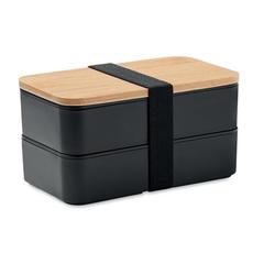 Vue Boîte à lunch en PP et bambou - Baaks de couleur noir| Krokrodeal