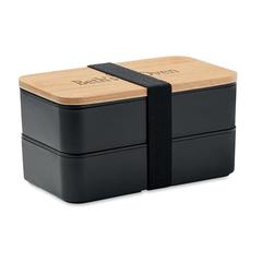 Vue Boîte à lunch en PP et bambou - Baaks de couleur noir| Krokrodeal