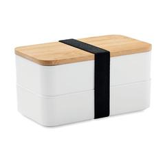 Vue Boîte à lunch en PP et bambou - Baaks de couleur blanc| Krokrodeal