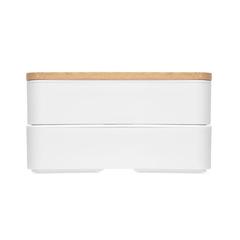 Vue Boîte à lunch en PP et bambou - Baaks de couleur blanc| Krokrodeal