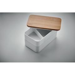 Vue Boîte à lunch en PP et bambou - Baaks de couleur blanc| Krokrodeal