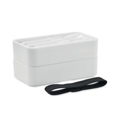 Vue Boîte à lunch en PP et bambou - Baaks de couleur blanc| Krokrodeal