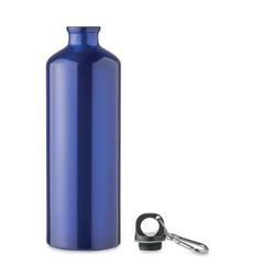 Vue Bouteille en aluminium 1L - Moss large de couleur bleu| Krokrodeal