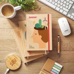 Vue Carnet A5 en papier recyclé - Musa de couleur rouge| Krokrodeal